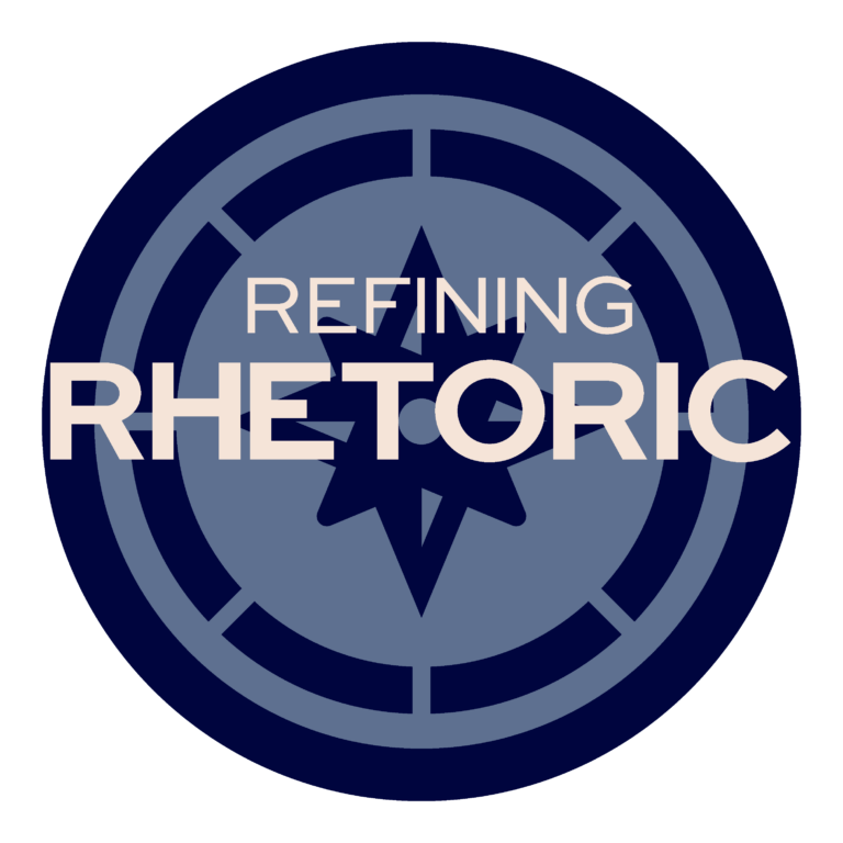 The Refining Rhetoric podcast compass logo